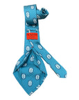 Large Medallion Seven-Fold Silk Tie - Blue TIES