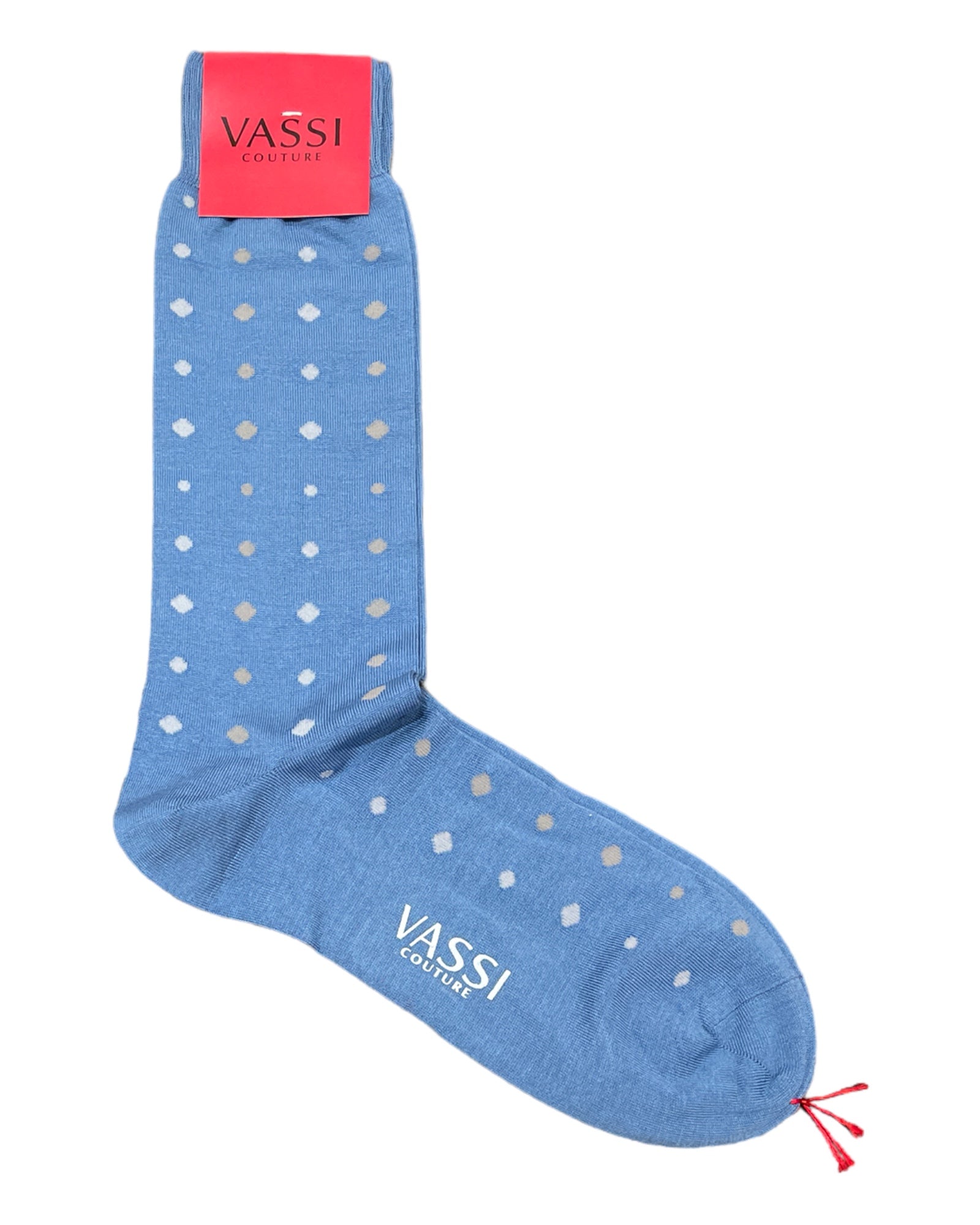 Light Blue with Grey Polka Dots - Comfort Socks Socks