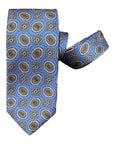 Medallion Pattern Seven-Fold Silk Ties 1 TIESBlue