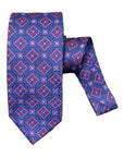 Medallion Jacquard Seven-Fold Silk Tie 1 TIESBlue
