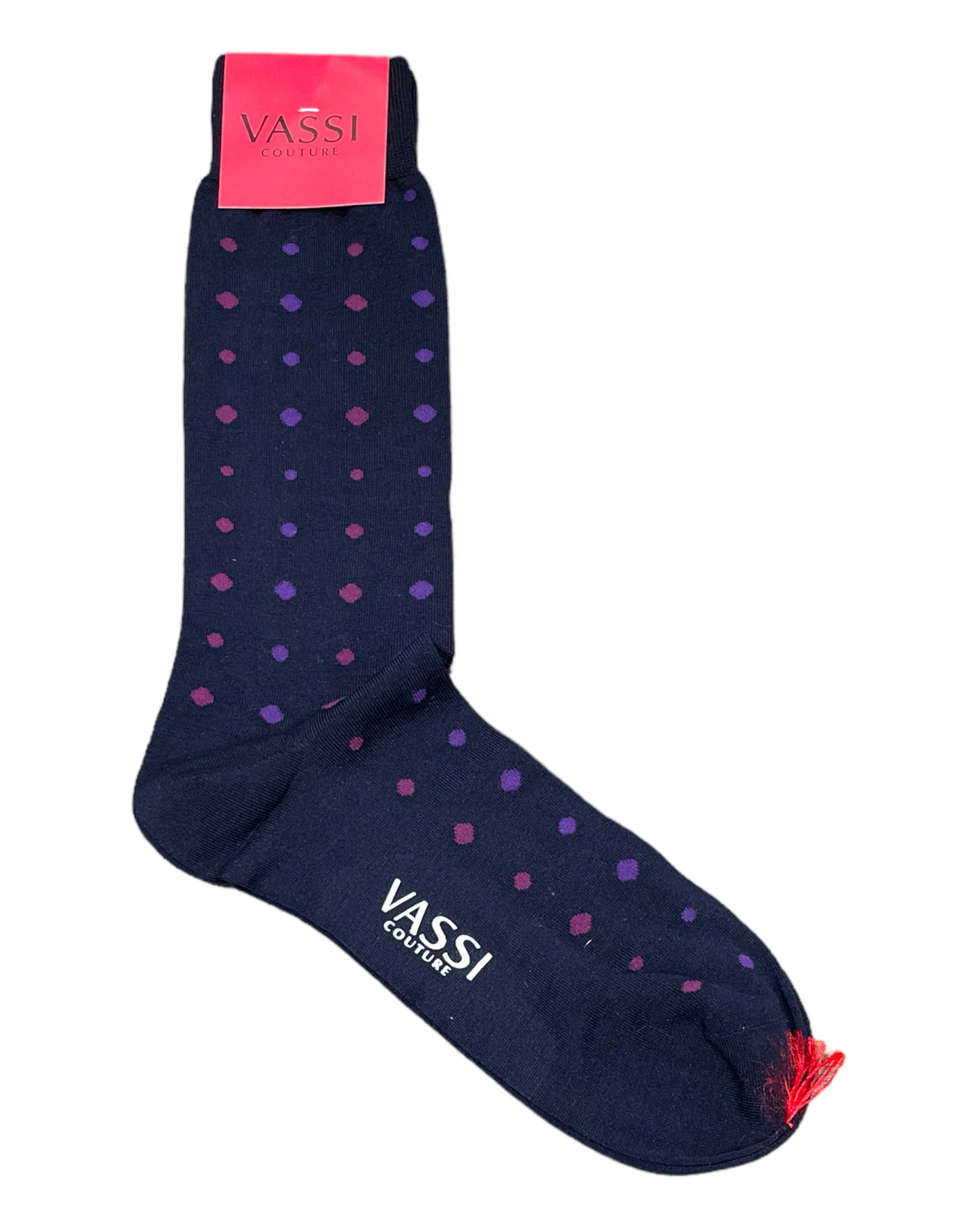 Navy with Purple Polka Dots - Comfort Socks Socks