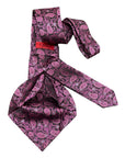 Paisley Seven-Fold woven Silk Ties 3 TIESDark Pink