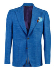 Peak Lapel Wool & Linen Blazer - Indigo Blue JACKETS42R