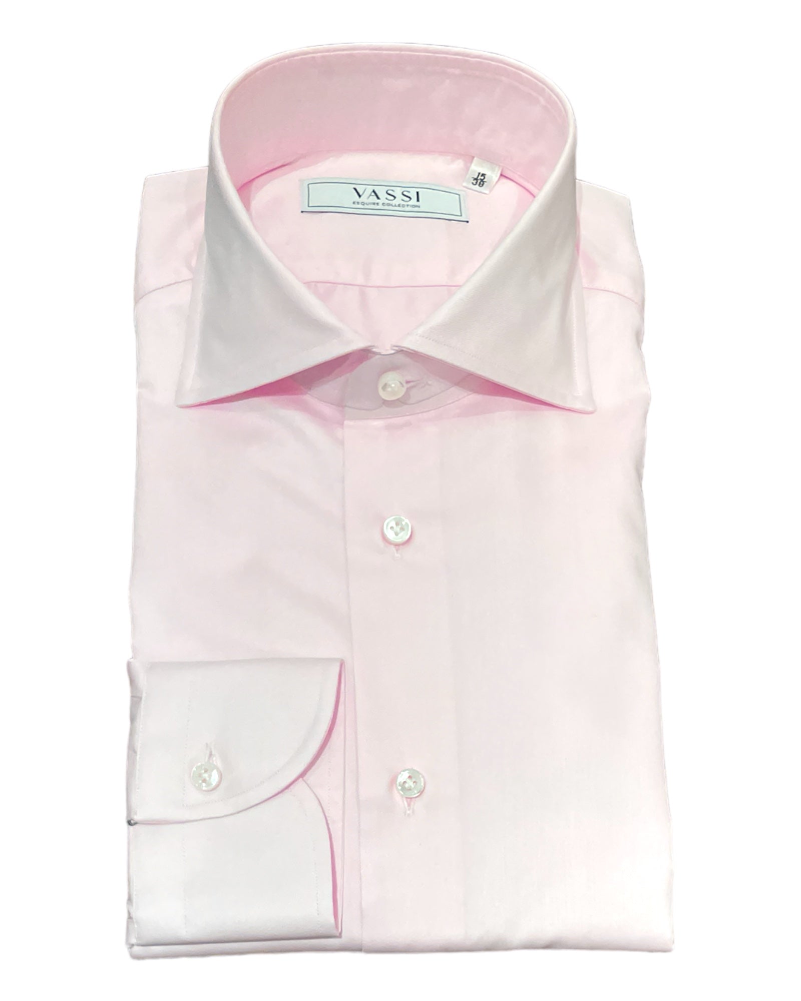 Pure Cotton Solid Dress Shirt - Soft Pink DRESS SHIRTS38 EU