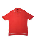Short Sleeve Half-zip Polo - Spark Red, White Trim SWEATERSM