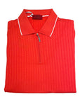 Short Sleeve Half-zip Polo - Spark Red, White Trim SWEATERSM