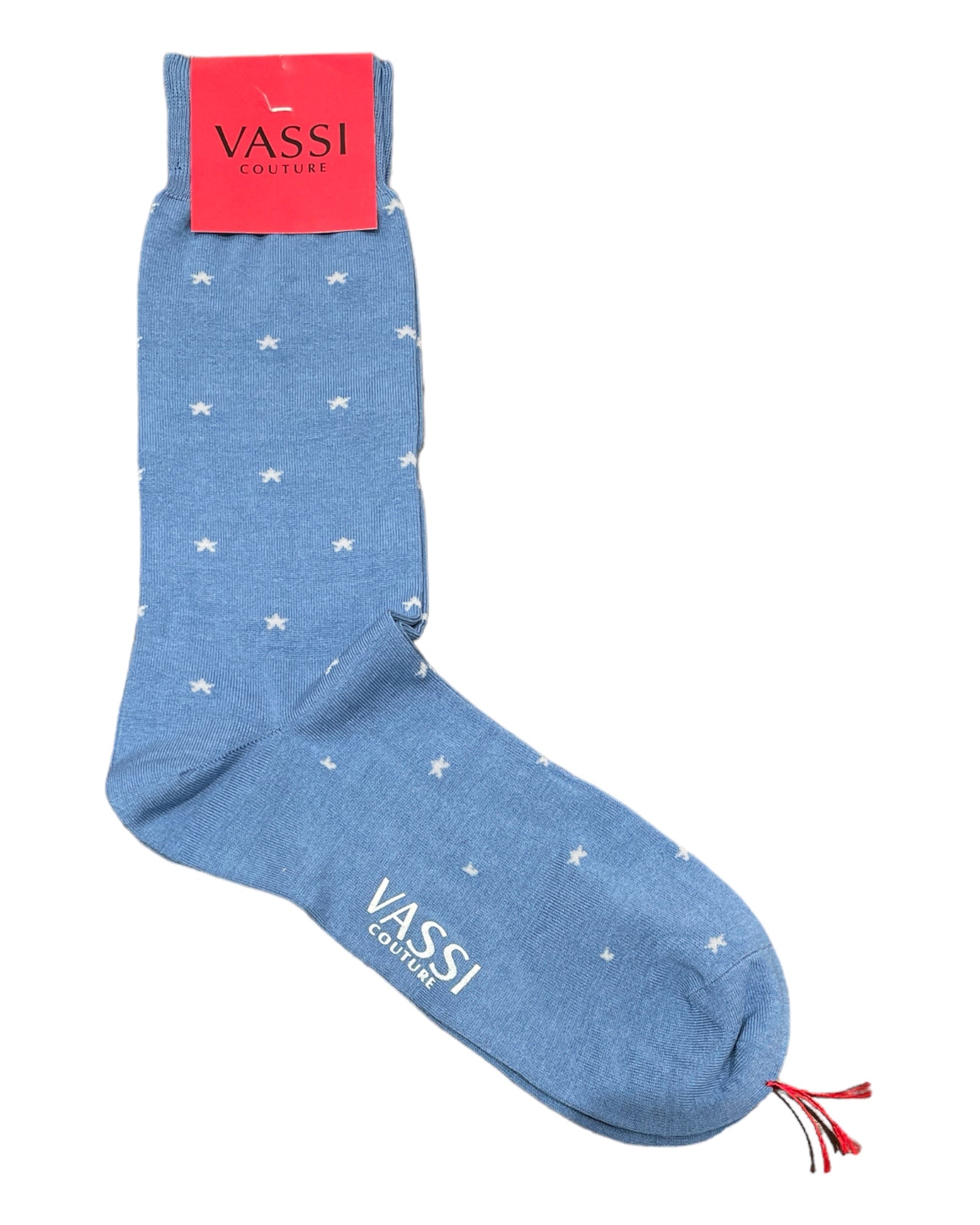Star Printed Comfort Socks - Blu Avio_Pearl Socks