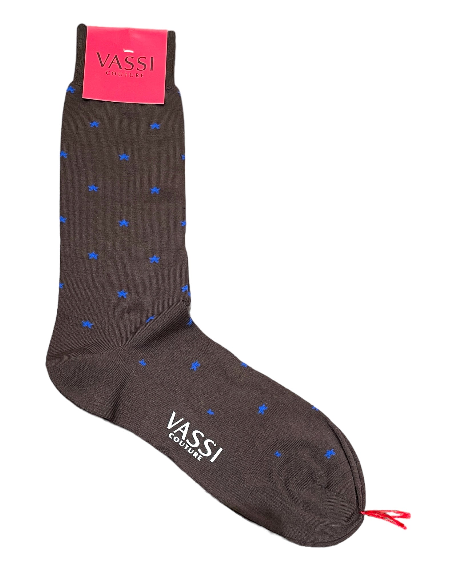 Star Printed Comfort Socks - Brown_Blue Socks