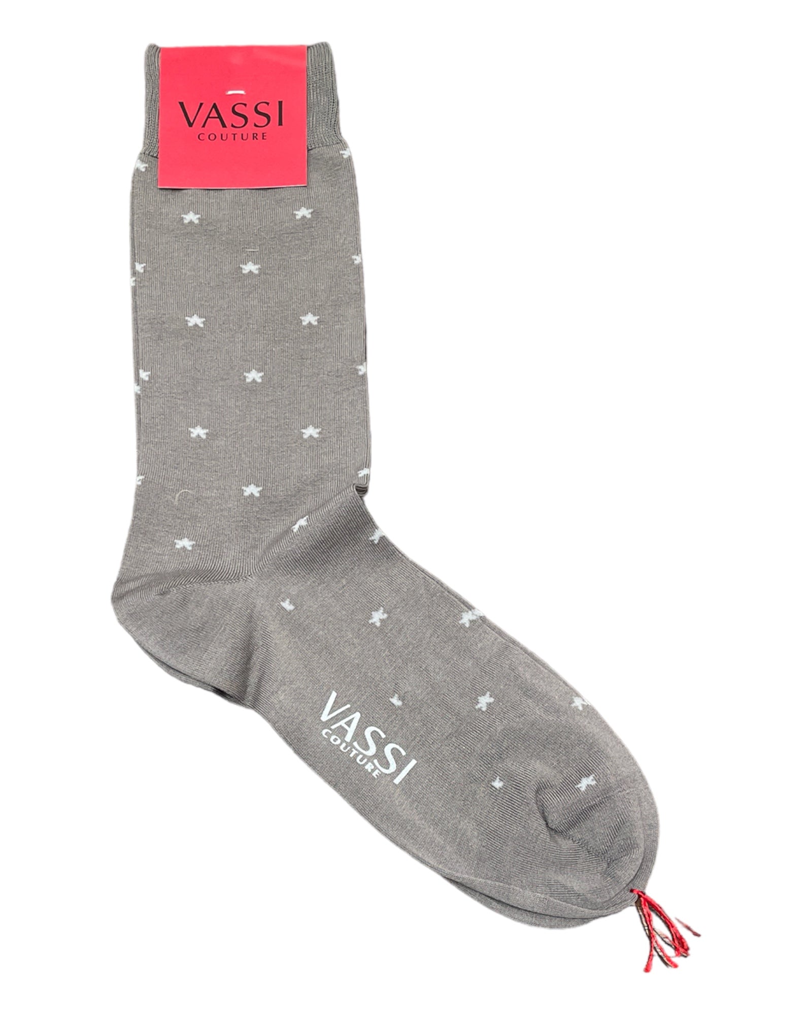 Star Printed Comfort Socks - Taupe_Grey Socks