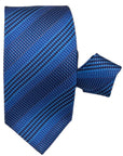 Stripe Pattern - Seven-Fold Silk Ties 1 TIESBlue