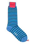 Striped Pattern Stretch Cotton Socks SocksBlue