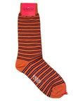 Striped Pattern Stretch Cotton Socks SocksRust