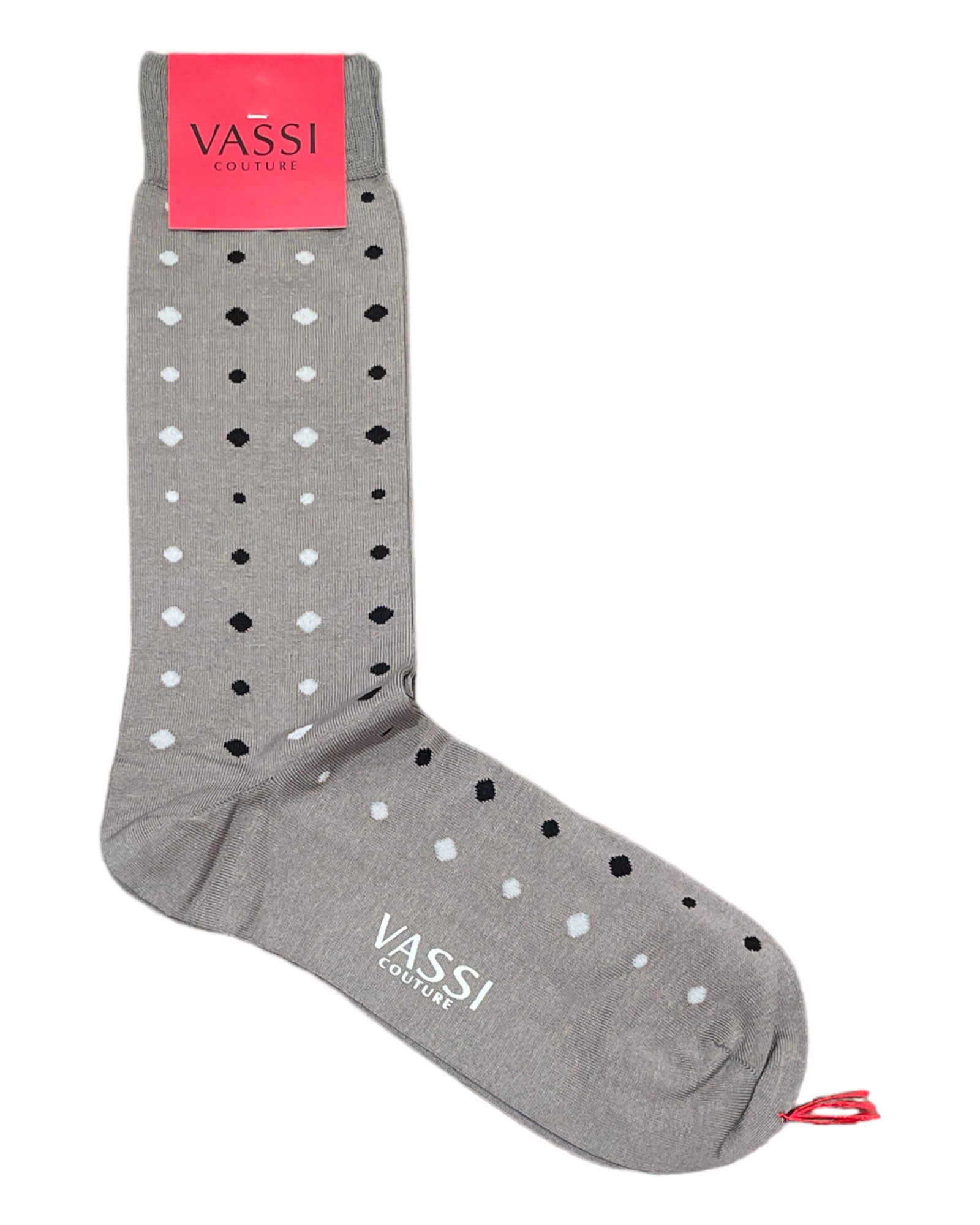 Taupe with Grey Polka Dots - Comfort Socks Socks
