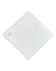 White Linen Pocket Square With Handrolled Triple V- Stitch Pocket SquareWhite