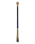 White Swarovski/Golden Lion Long Shoehorn - Blue Leather Shaft,Gold Stitches SHOEHORN