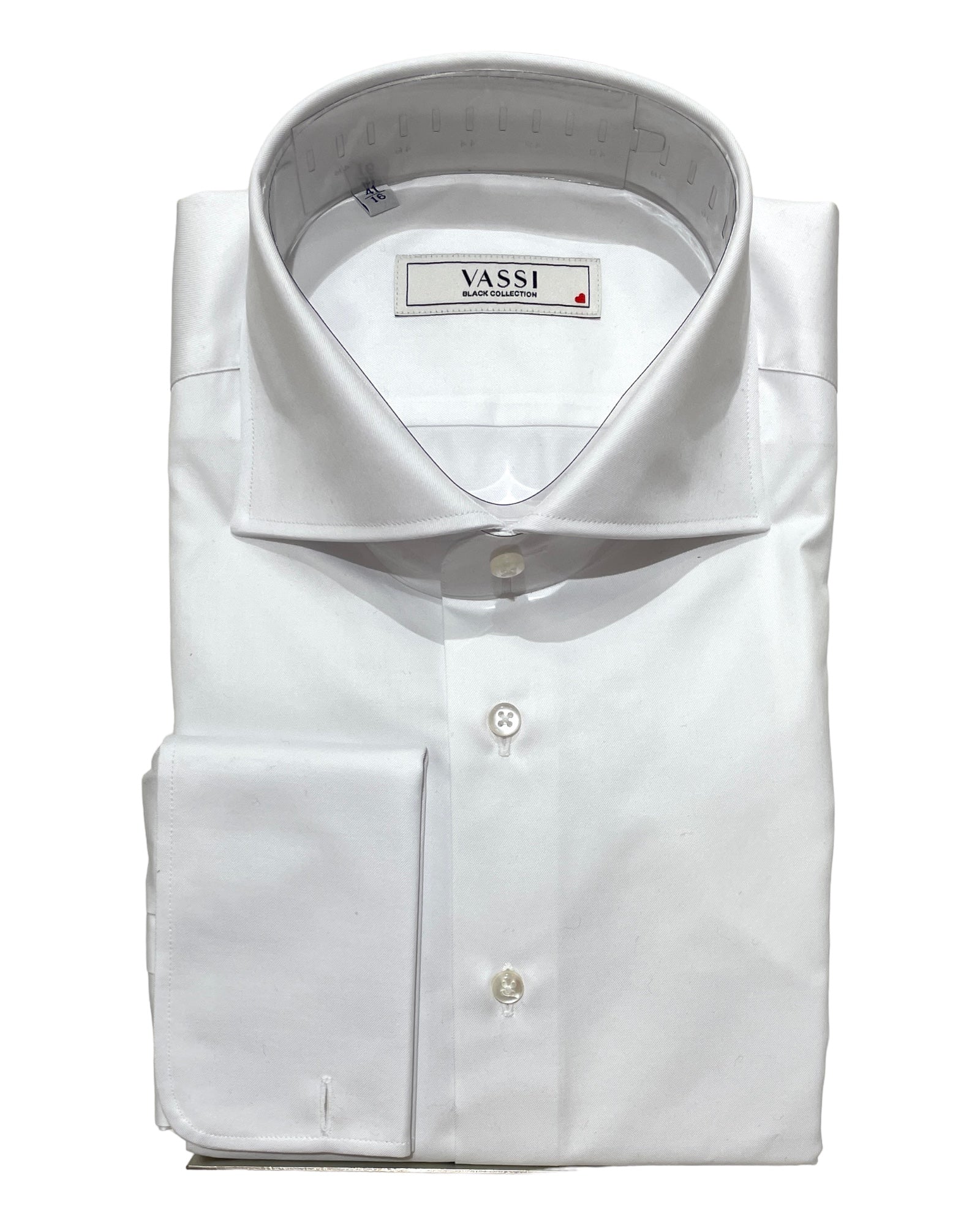 Julietta Essential Semi-Spread Collar French Cuff Dress Shirt - Plain White DRESS SHIRTS16