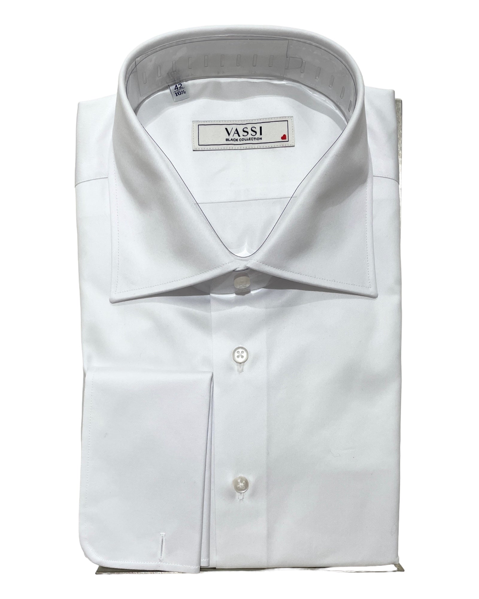 Julietta Traditional Spread Collar French Cuff Dress Shirt - White DRESS SHIRTS16