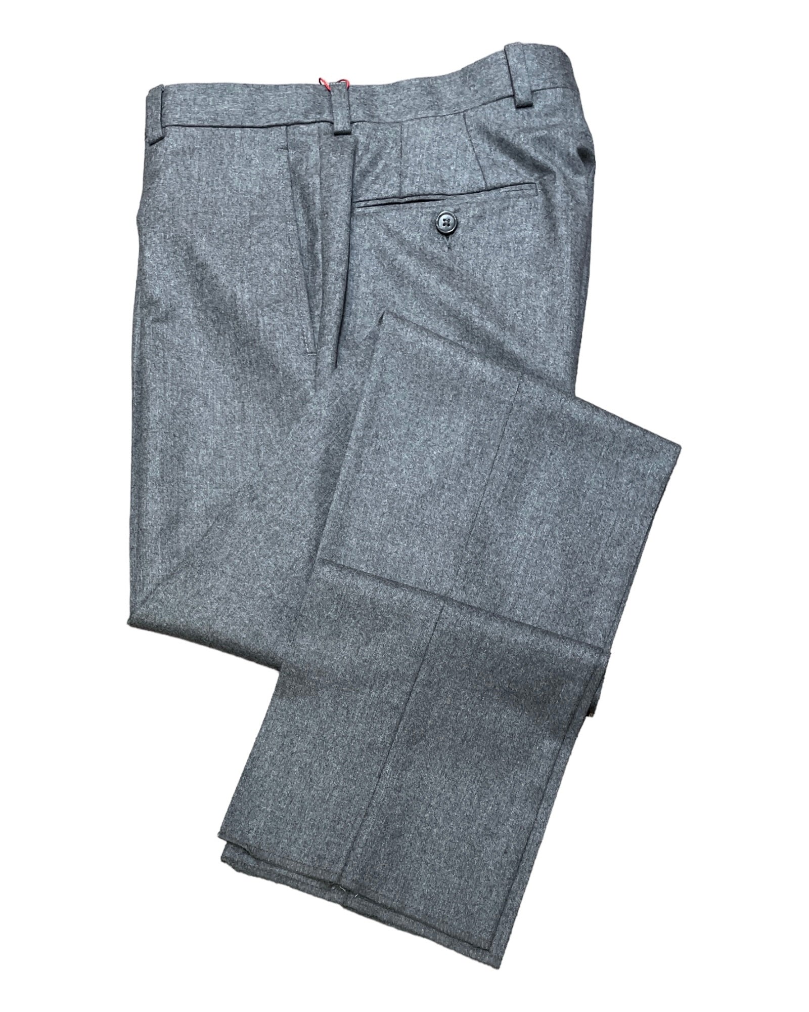 Lightweight Flannel Wool Dress Pants - Light Grey