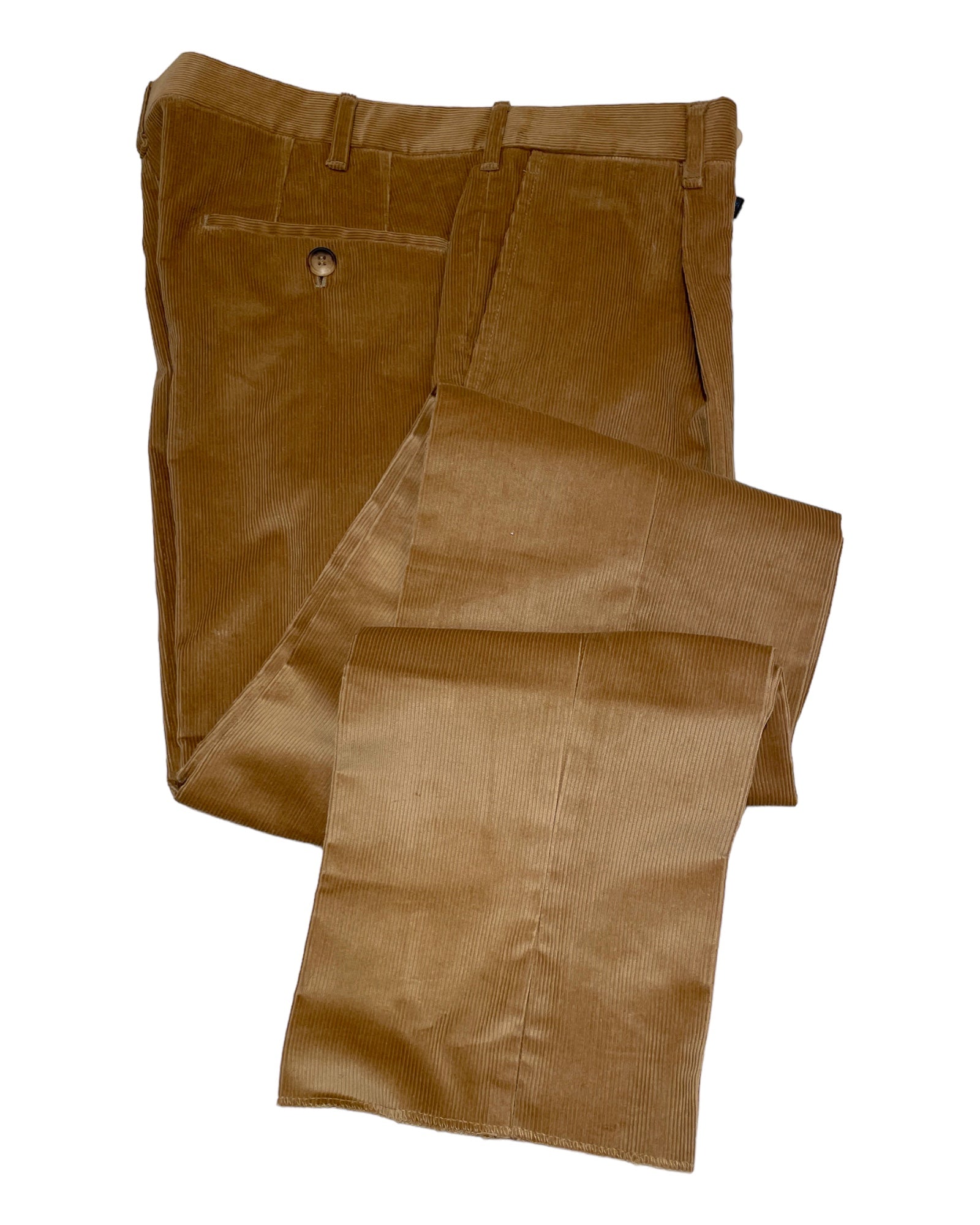 Sartorial Cotton corduroy trouser with pleat - Honey