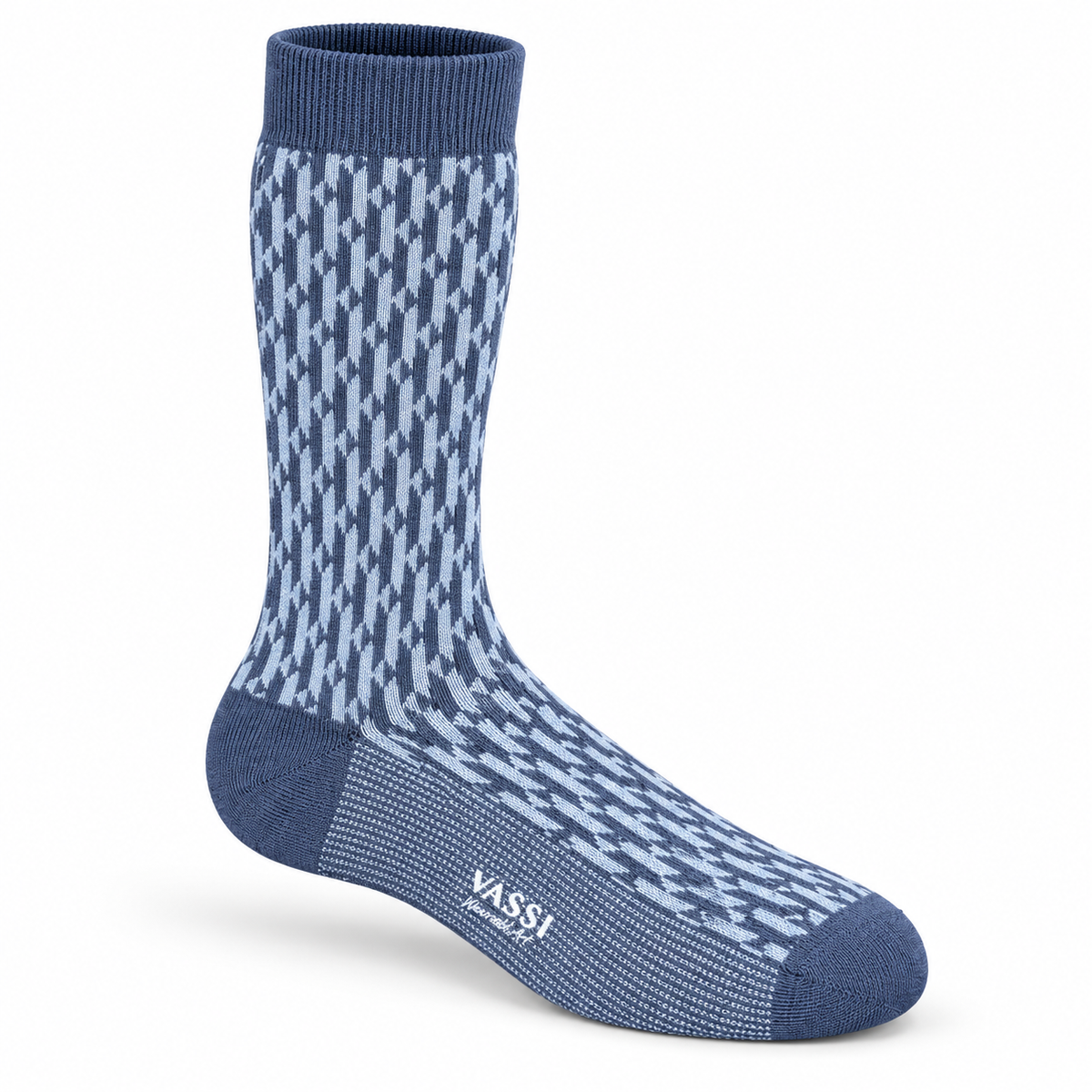 Blue Steel Merino Wool Geometric Socks