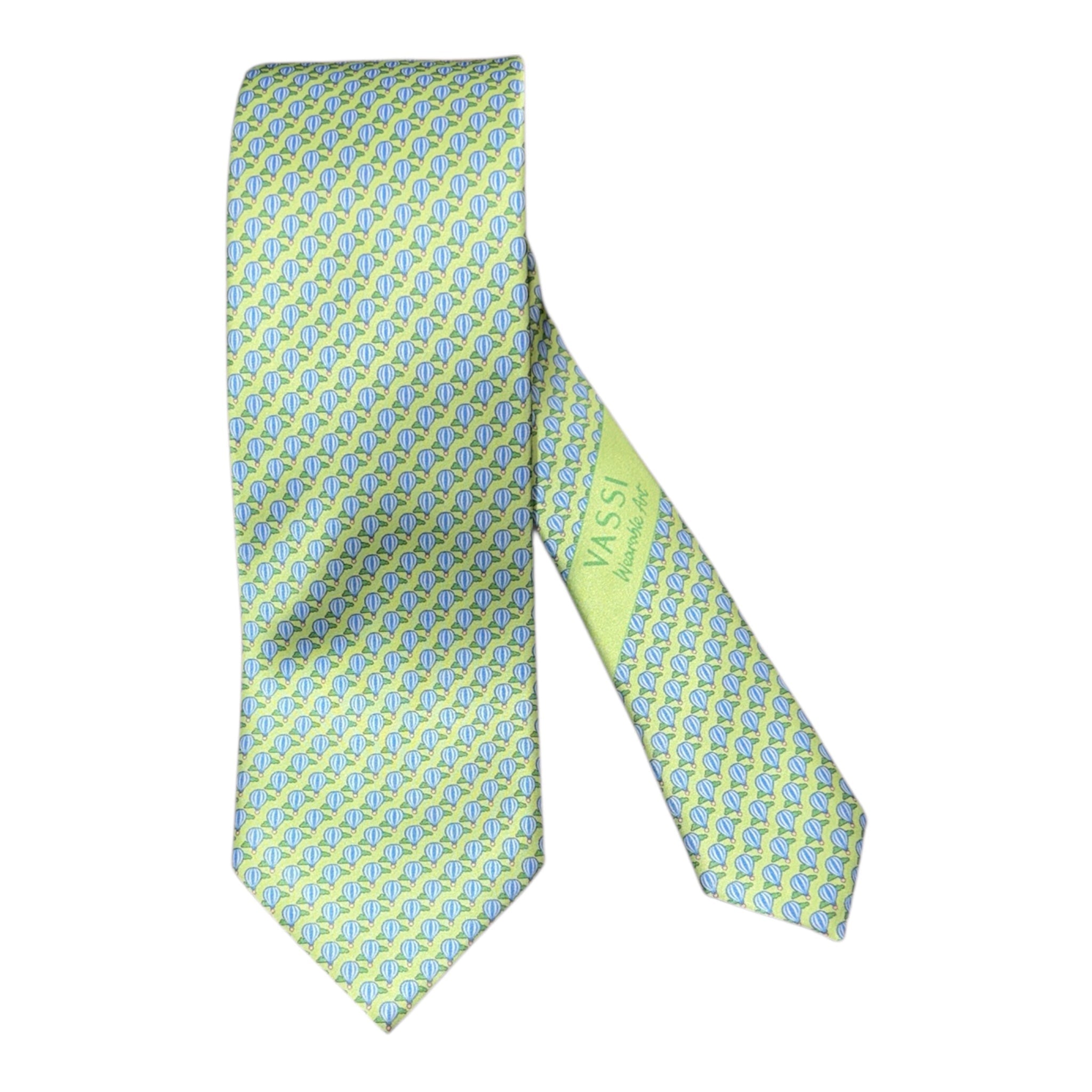 Air Balloon Pattern Seven Fold Tie - Green TIES