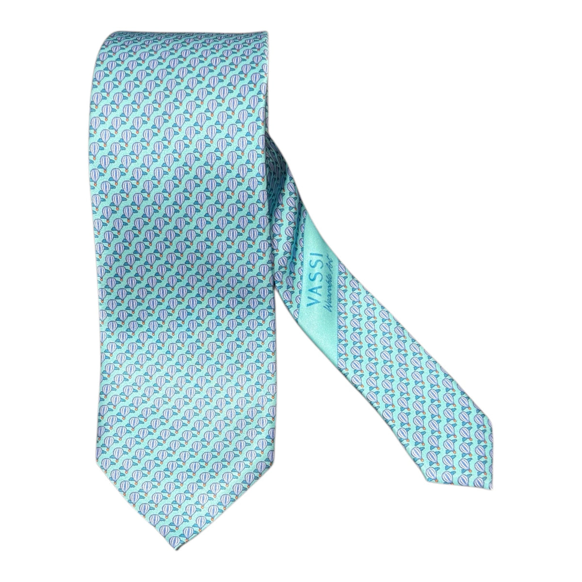 Air Balloon Pattern Seven Fold Tie - Turquoise TIES