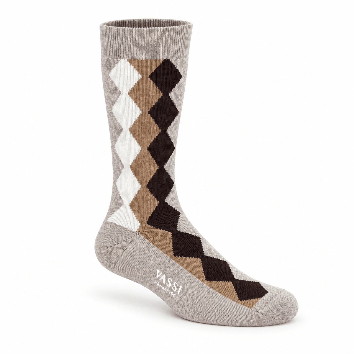 Argyle Merino Wool Socks SocksSand/Brown