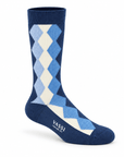 Argyle Merino Wool Socks SocksBlue/White