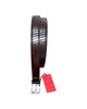 Artisanal hand-dyed leather belt with diagonal engraving, airbrushed shading - Burgundy BELTS46