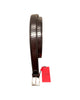 Artisanal hand-dyed leather belt with diagonal engraving, airbrushed shading - Dark Brown BELTS46