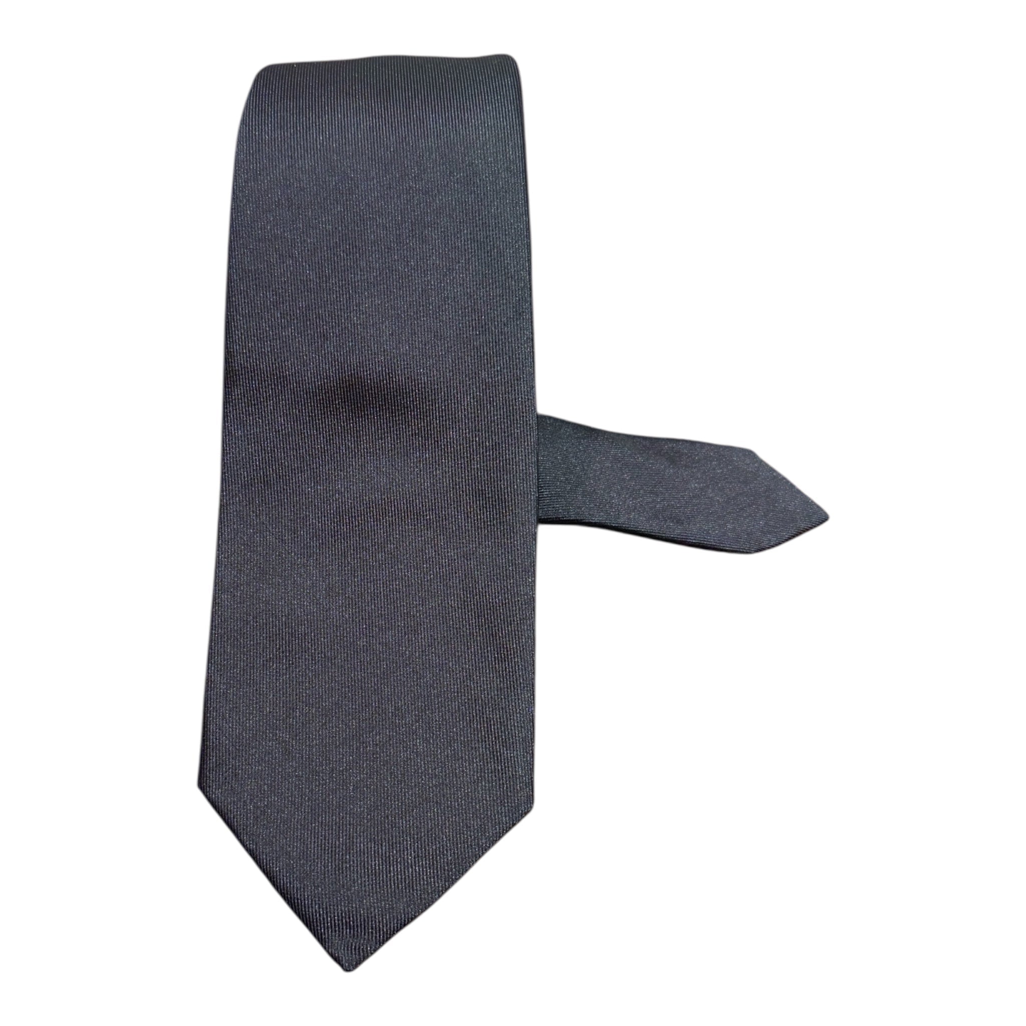 Black Seven Fold Silk Tie TIES