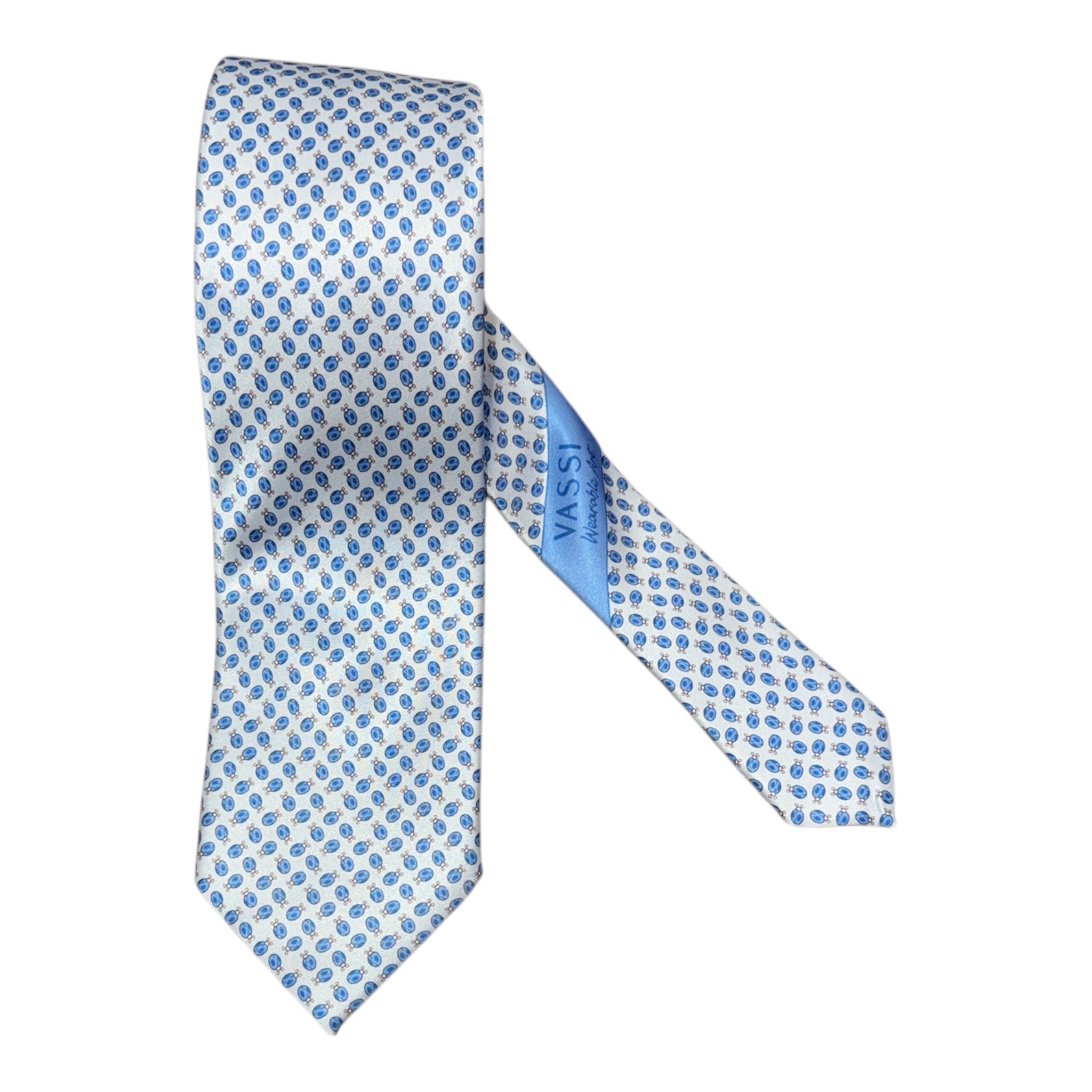 Blue Seven Fold Tie With Ladybug Pattern TIES
