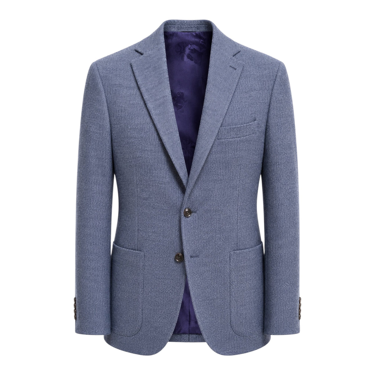 Blue Steel Herringbone Jersey Blazer - Loro Piana Wool Attitude JACKETS38S