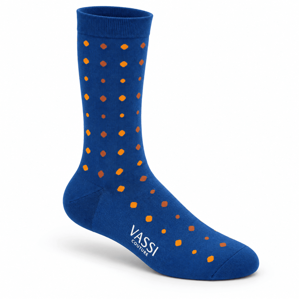 Blue with Orange Polka Dots - Comfort Socks Socks