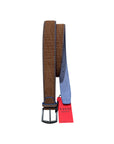 Brown Suede Twill - Embossed Belt with Blue Nubuck lining BELTS44