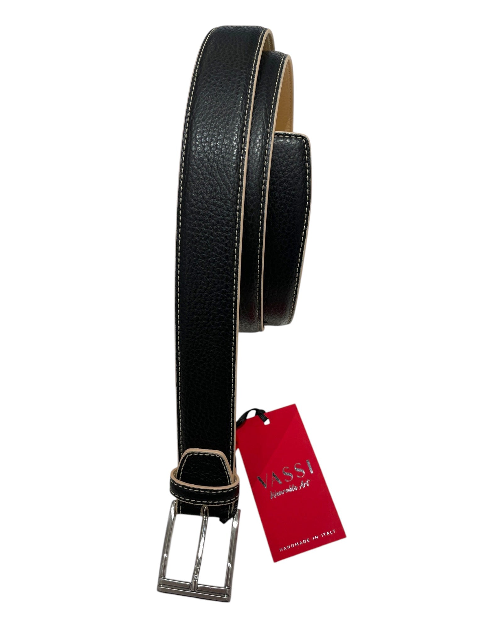 Calf Bull + Bull - Black &amp; Champagne BELTS46