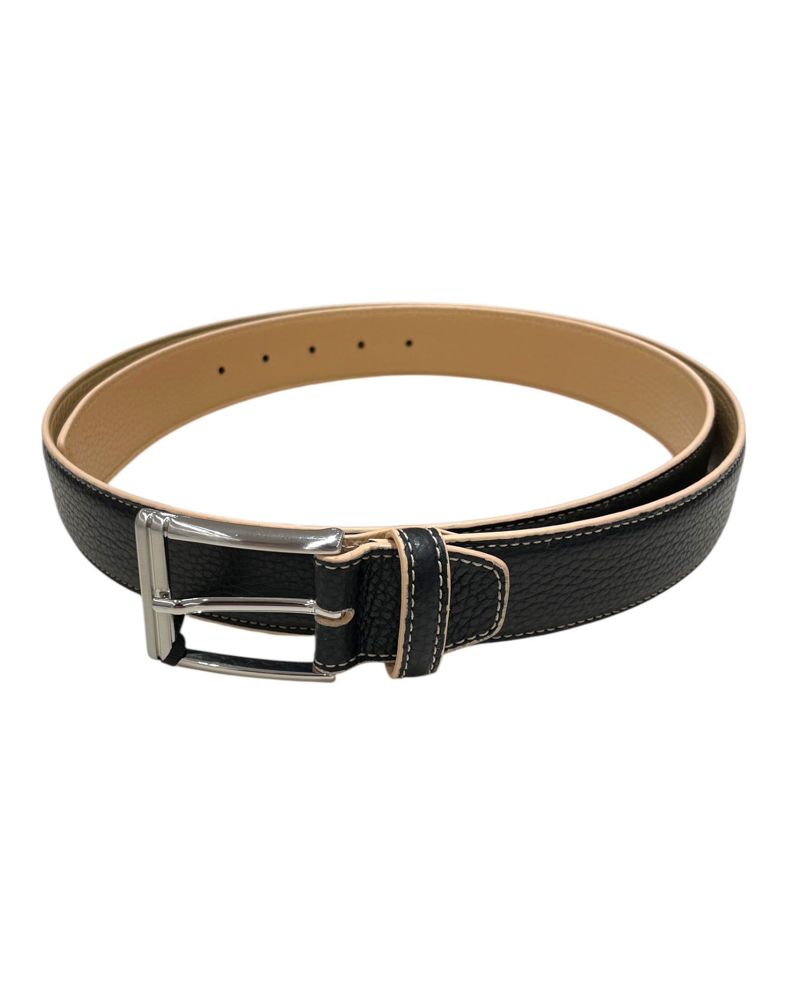 Calf Bull + Bull - Black &amp; Champagne BELTS46