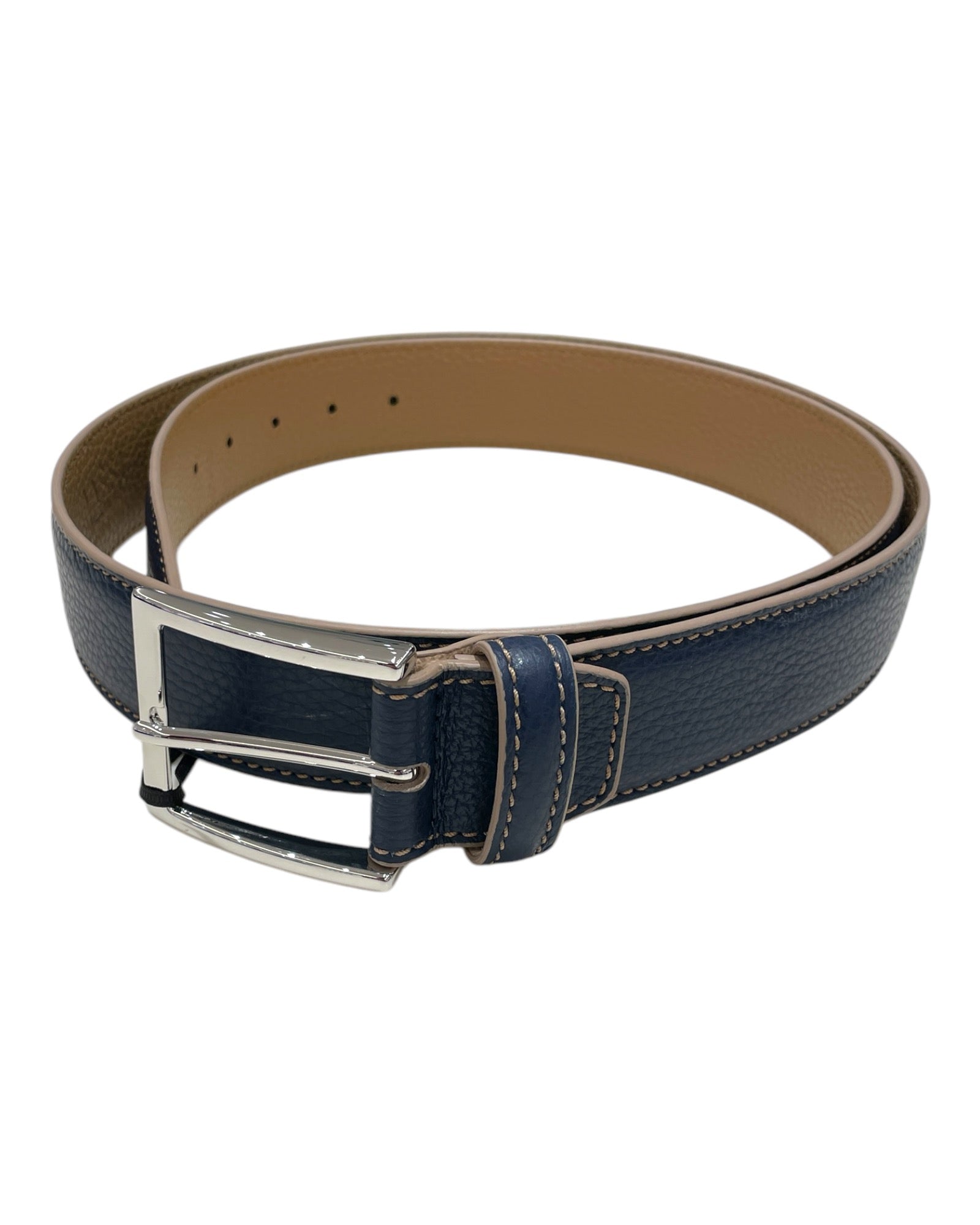 Calf Bull + Bull - Blue/Cappuccino BELTS46