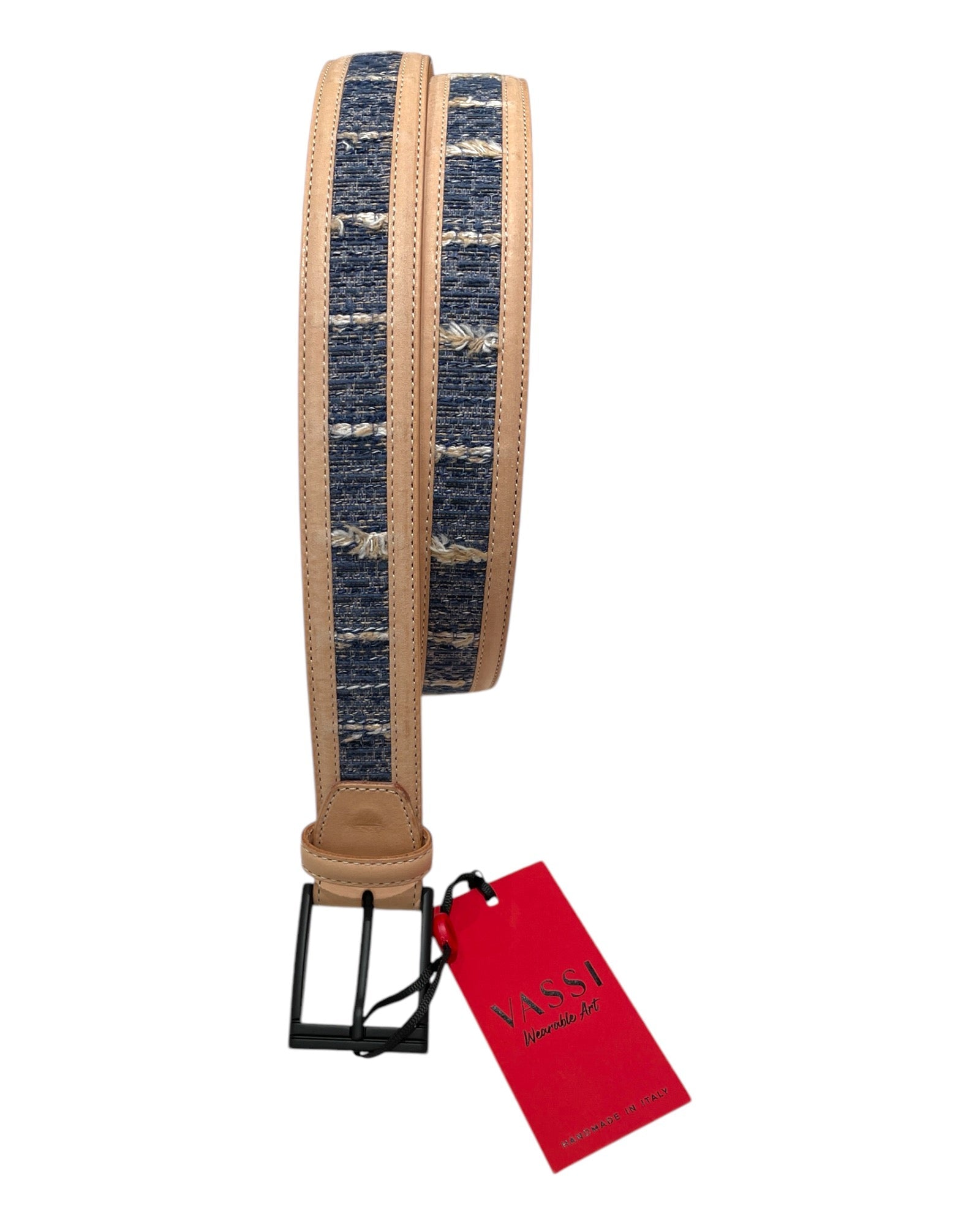 Calf Leather + Fabric - Beige BELTS44