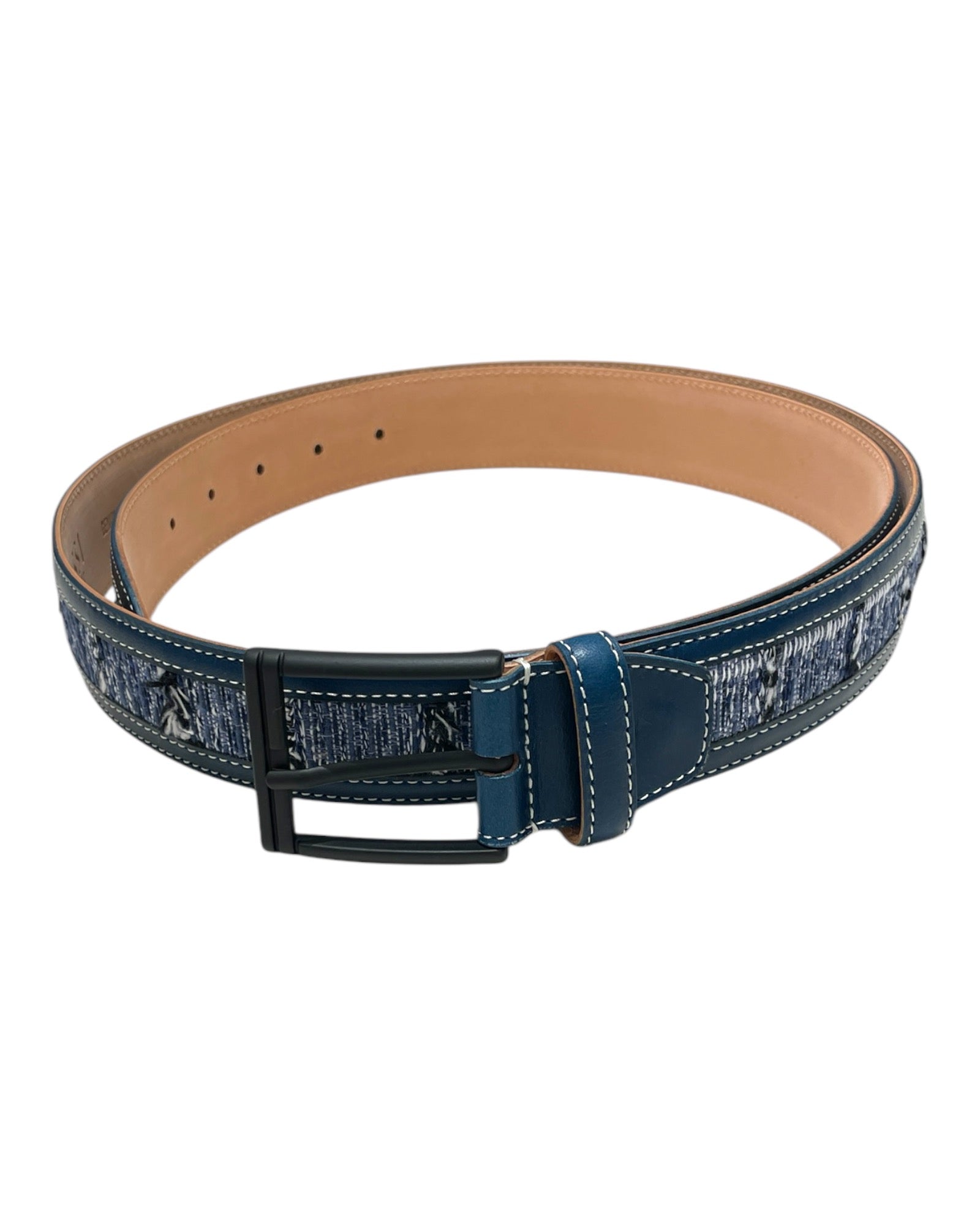 Calf Leather + Fabric - Blue BELTS44