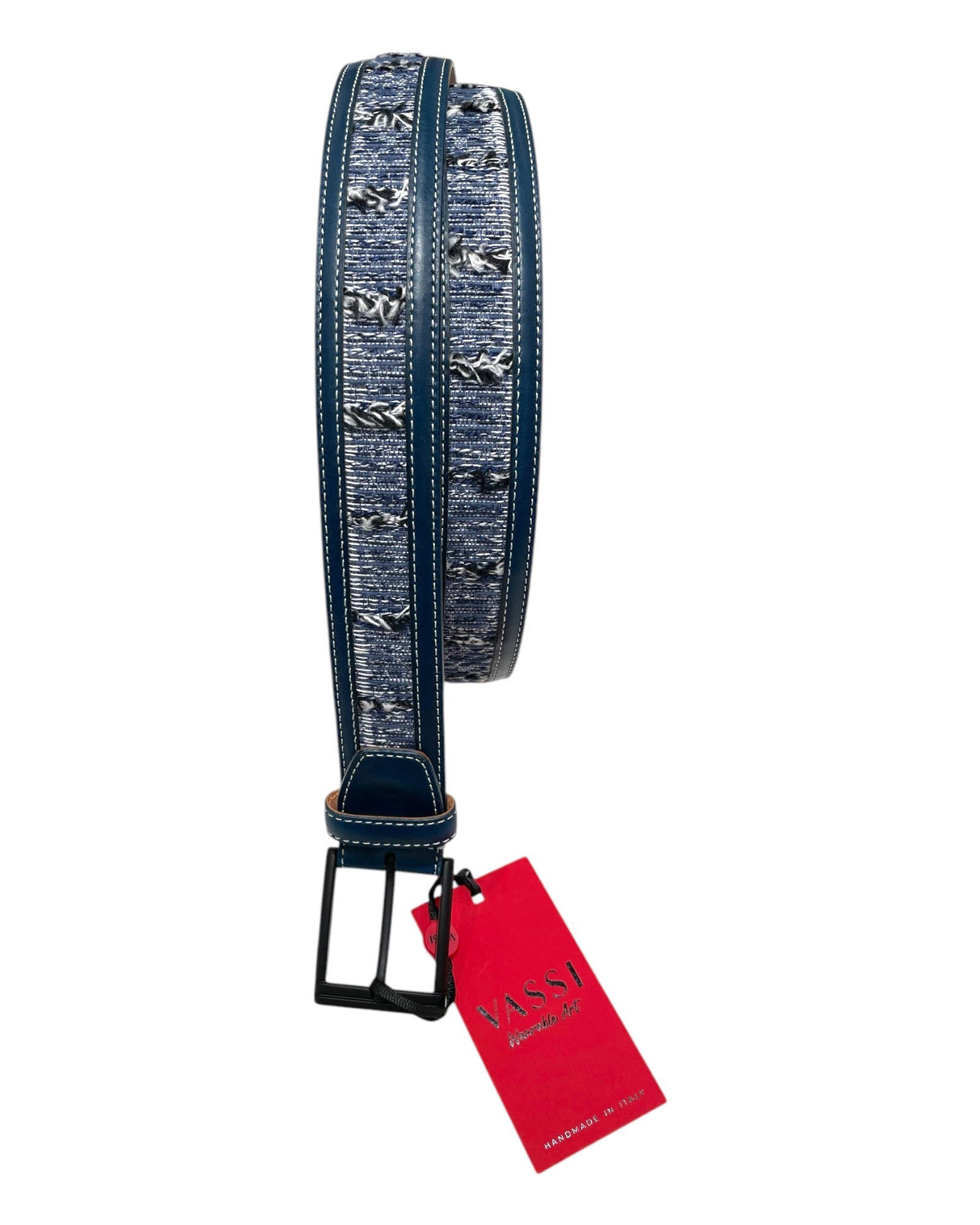 Calf Leather + Fabric - Blue BELTS44