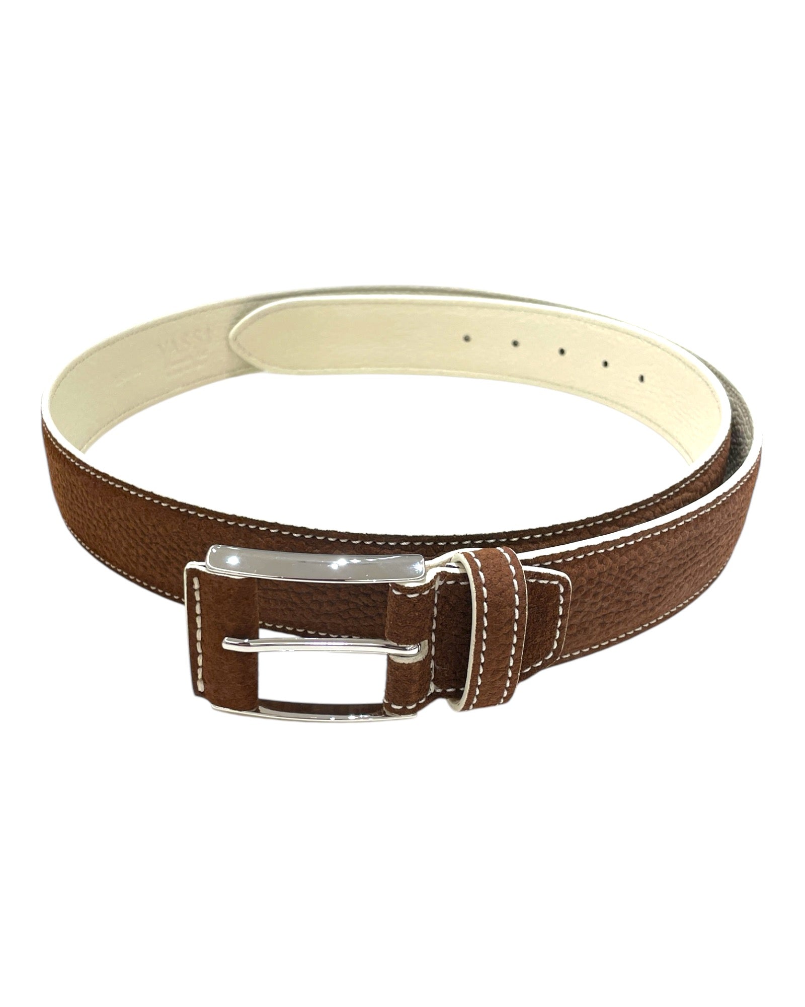 Calf Regent + Bull Leather Belt - Cappuccino BELTS46