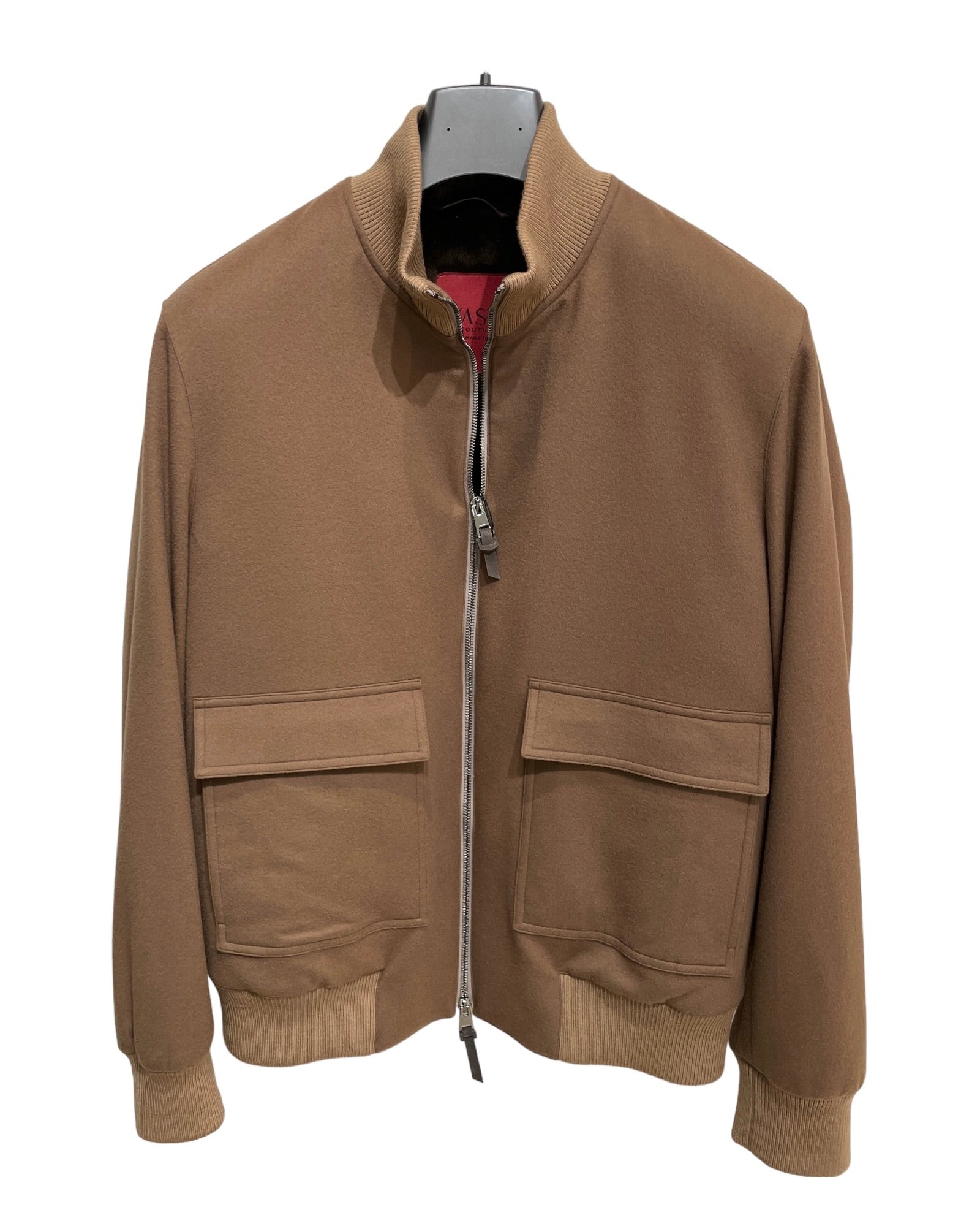 Camel Bomber Jacket with Nutria Lining - Loro Piana Storm System OUTERWEAR50 EU