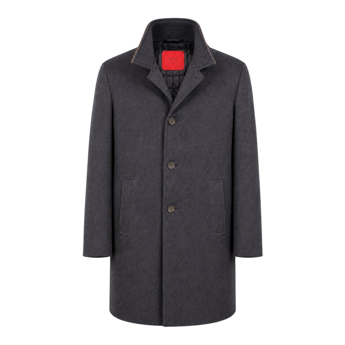 Cashmere and Wool Coat With Quilted Nylon Lining - Blue OVERCOAT50 EU
