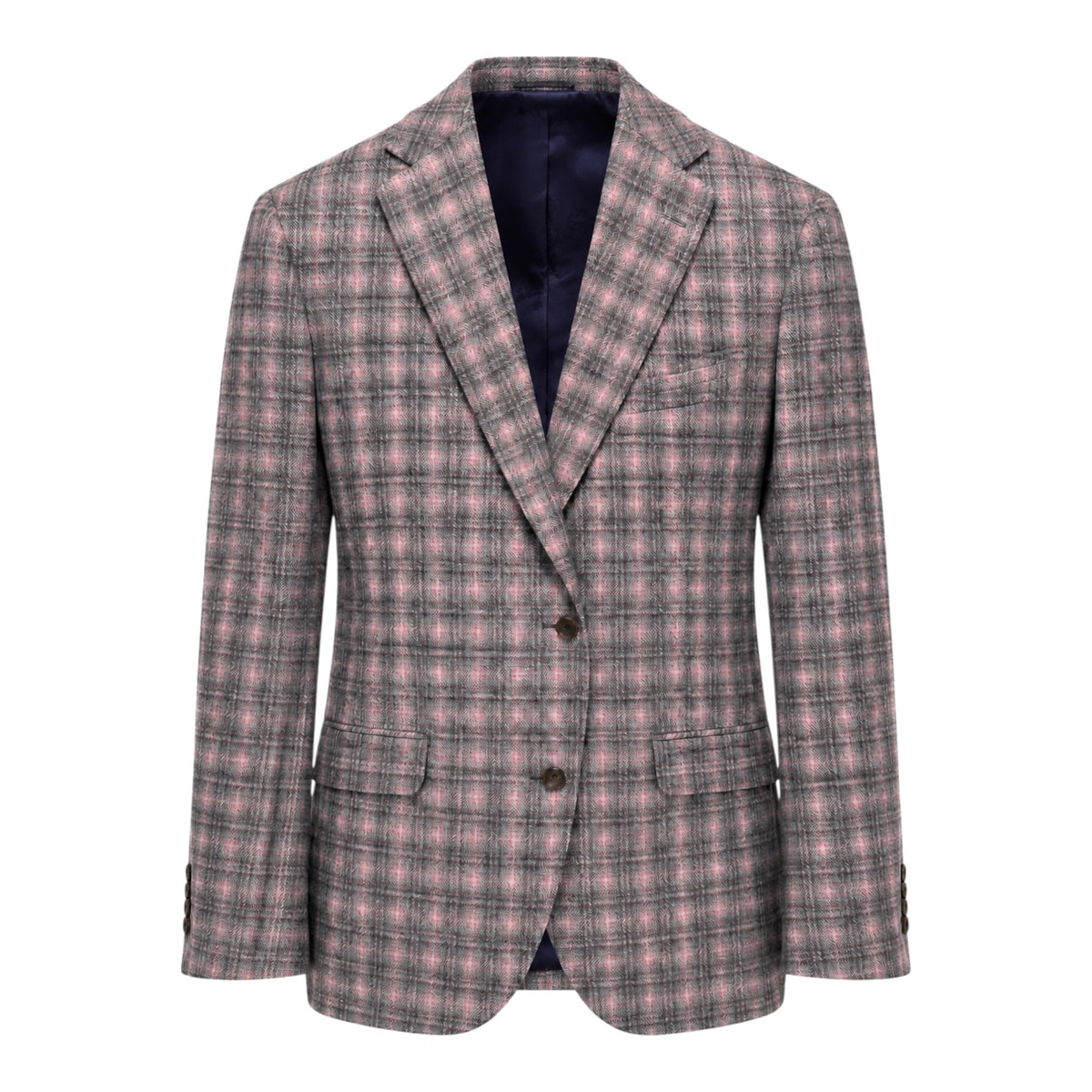 Cashmere & Wool Plaid Jacket - Grey/Pink JACKETS40R