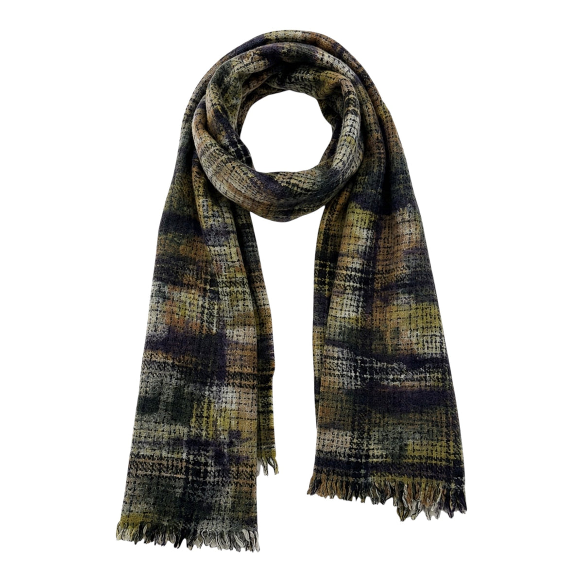 Cashmere & Wool Scarf With Hand Painted Effect SCARVES