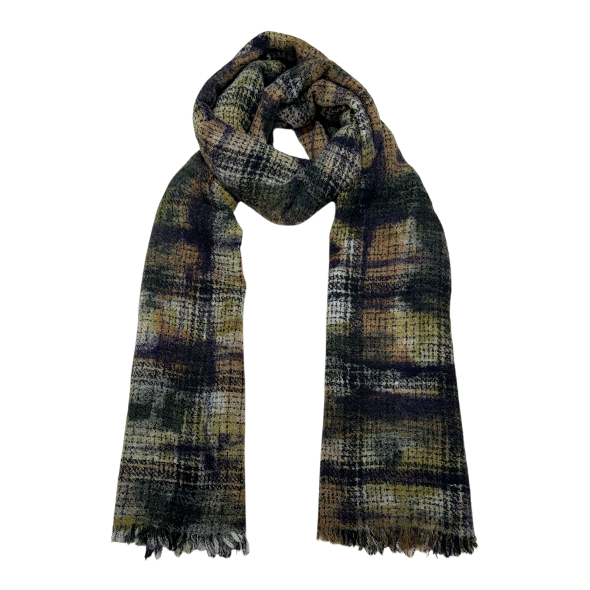 Cashmere & Wool Scarf With Hand Painted Effect SCARVES