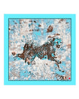 Cheetah, Thrill of the Chase Pocket SquareAqua