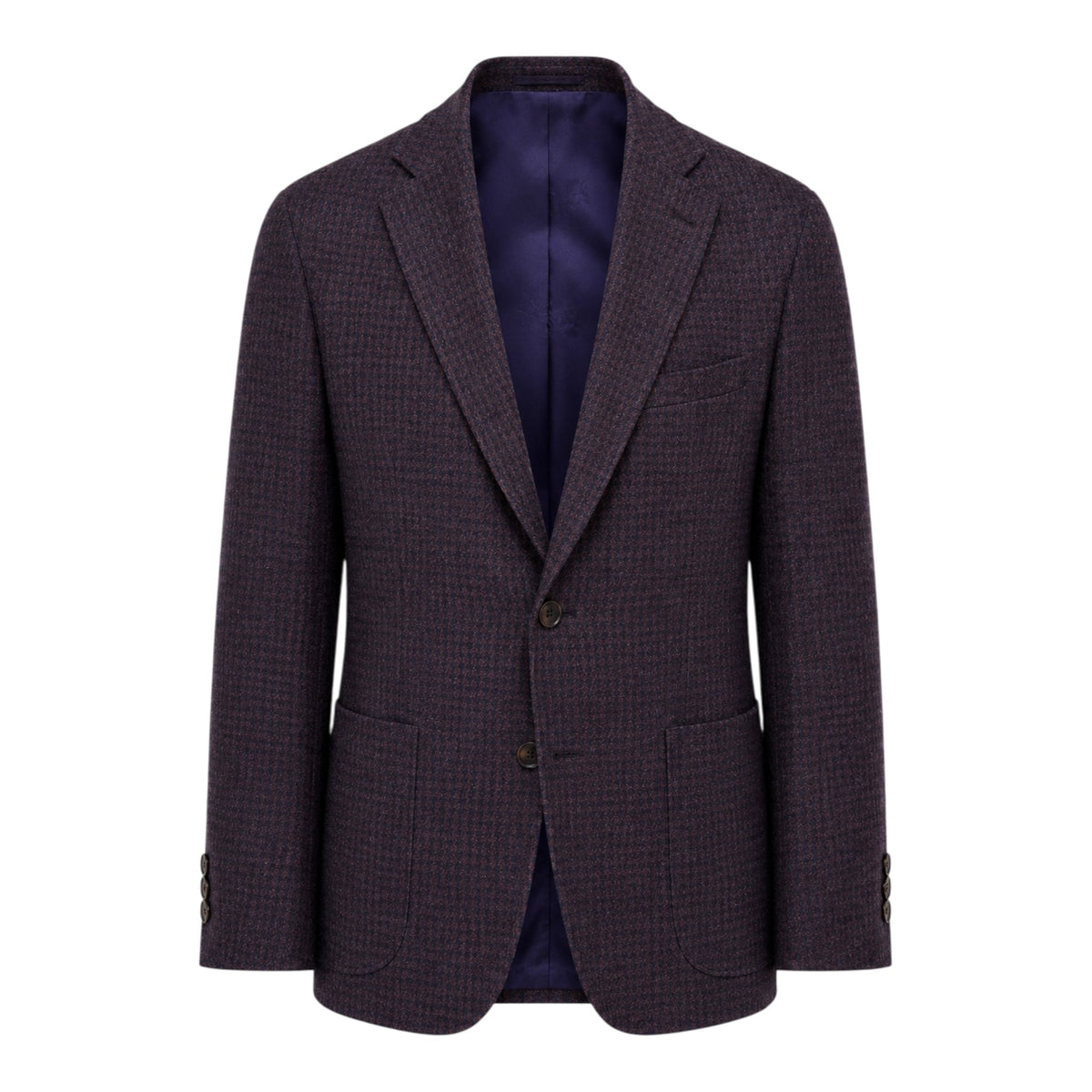Chocolate/Navy Houndstooth Check - Loro Piana Cashmere & Silk JACKETS44R