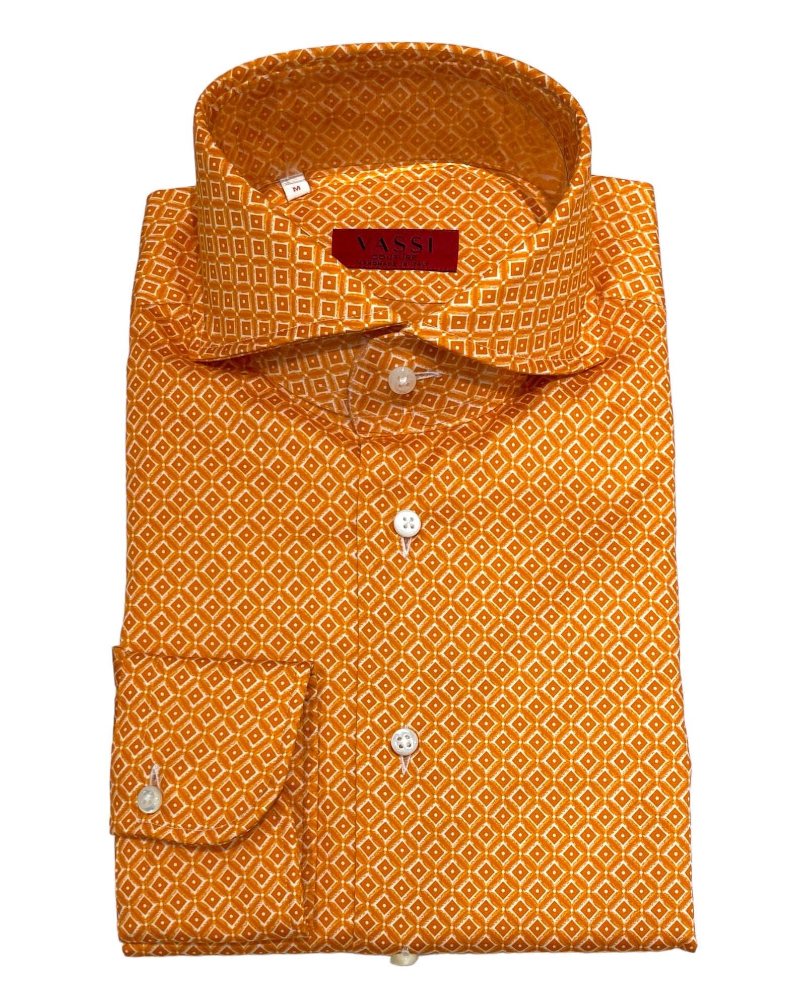 Comfort Wear Sport Shirt - Orange with white Diamonds SPORT SHIRTSM